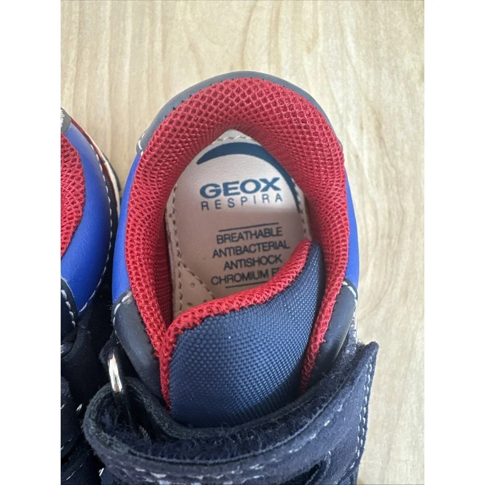 GEOX Respira Baby Toddler Sneakers Sz 4.5 Blue Red